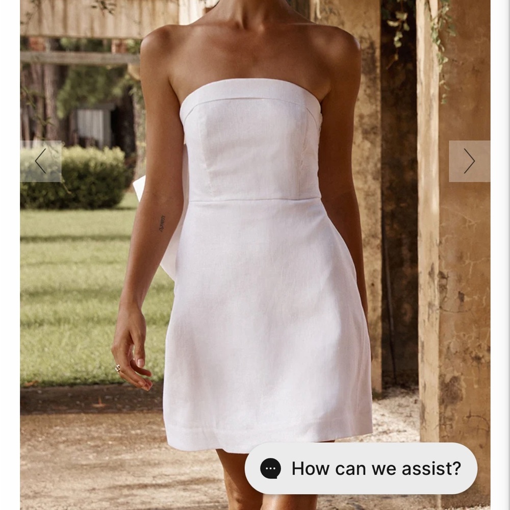 DISSH white linen dress with bow detail on back - Picture 6 of 9